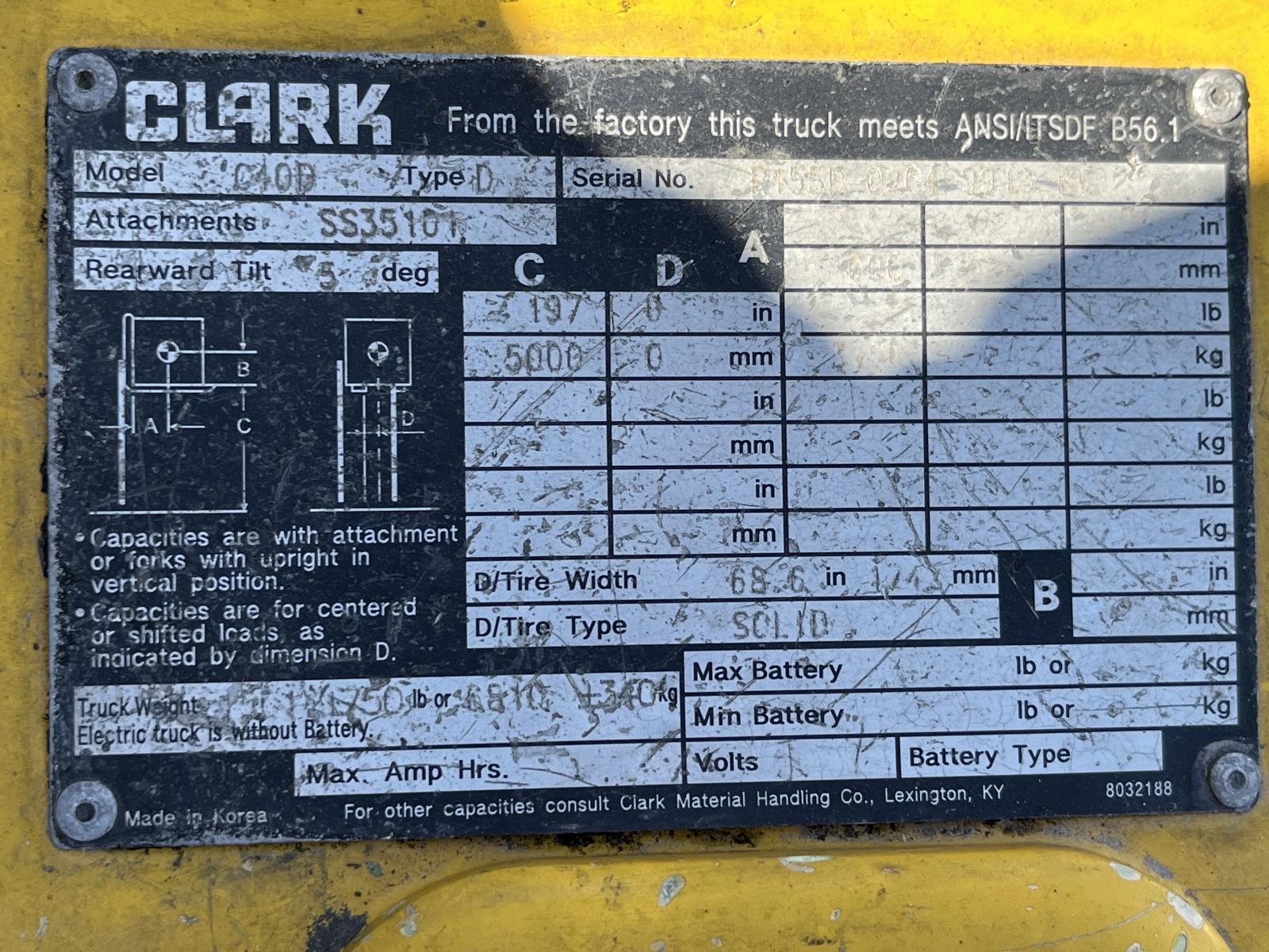 MONTACARGAS CLARK C40D